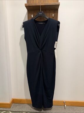 Iris Setlakwe Navy Twist-Front V-Neck Dress